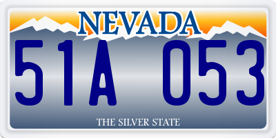 NV license plate 51A053