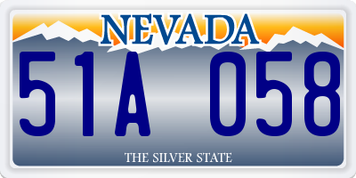 NV license plate 51A058