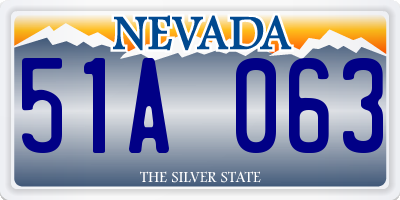 NV license plate 51A063