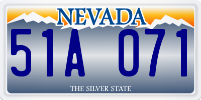 NV license plate 51A071