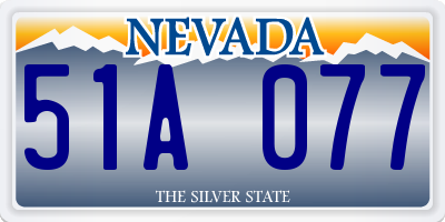 NV license plate 51A077