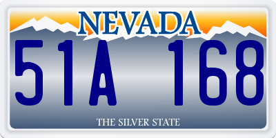 NV license plate 51A168