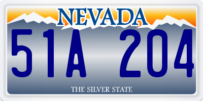 NV license plate 51A204