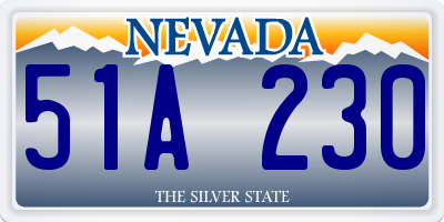 NV license plate 51A230