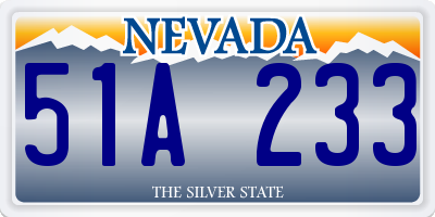 NV license plate 51A233