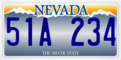NV license plate 51A234