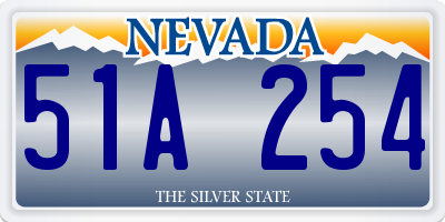 NV license plate 51A254