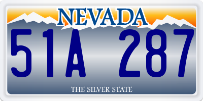 NV license plate 51A287