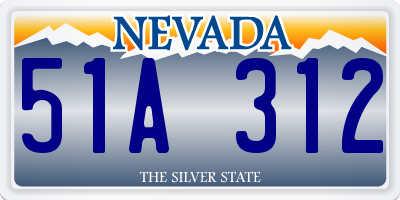 NV license plate 51A312