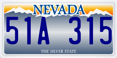 NV license plate 51A315