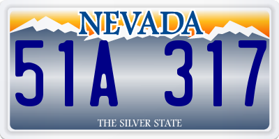 NV license plate 51A317