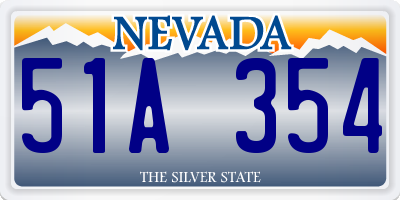 NV license plate 51A354