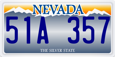 NV license plate 51A357