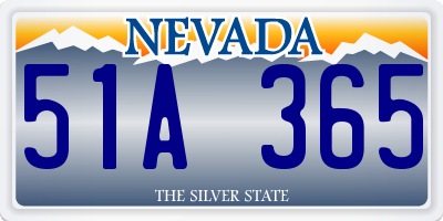 NV license plate 51A365