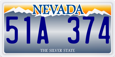 NV license plate 51A374