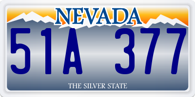 NV license plate 51A377