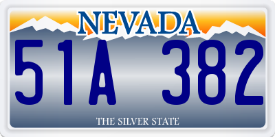 NV license plate 51A382