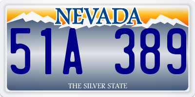 NV license plate 51A389