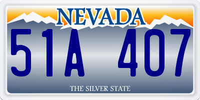 NV license plate 51A407