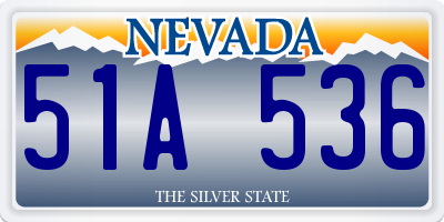 NV license plate 51A536