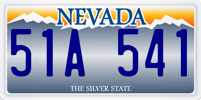 NV license plate 51A541