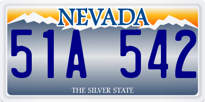 NV license plate 51A542