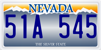 NV license plate 51A545