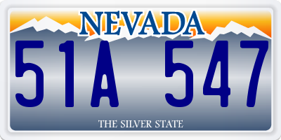 NV license plate 51A547