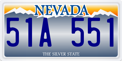 NV license plate 51A551