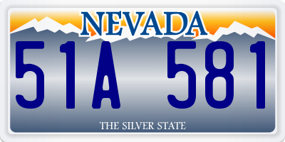 NV license plate 51A581