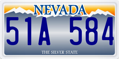 NV license plate 51A584