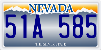 NV license plate 51A585