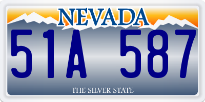 NV license plate 51A587