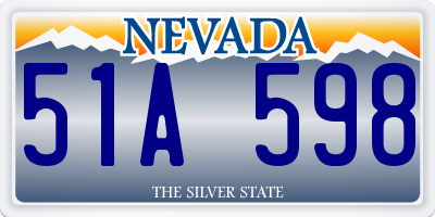NV license plate 51A598