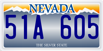 NV license plate 51A605