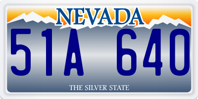 NV license plate 51A640