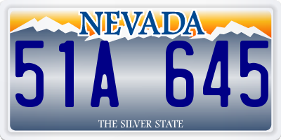 NV license plate 51A645