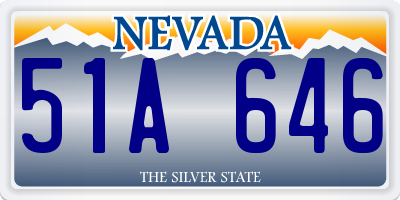 NV license plate 51A646