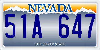 NV license plate 51A647