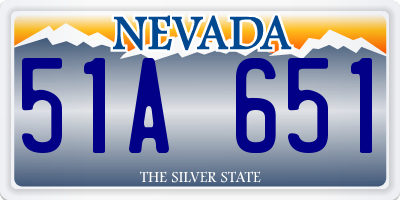 NV license plate 51A651