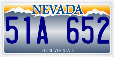 NV license plate 51A652