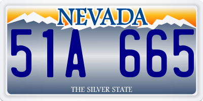 NV license plate 51A665