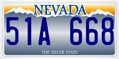 NV license plate 51A668