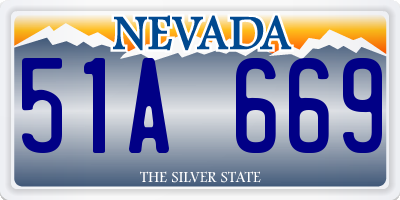 NV license plate 51A669