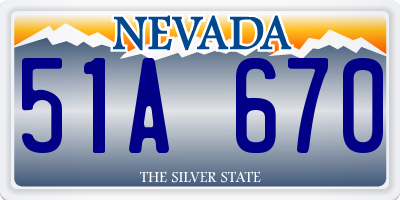 NV license plate 51A670