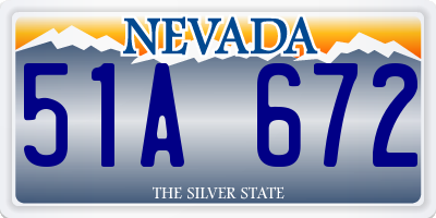 NV license plate 51A672