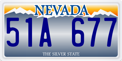 NV license plate 51A677