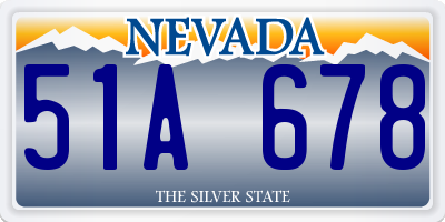 NV license plate 51A678