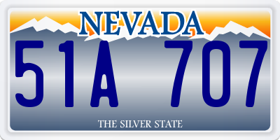 NV license plate 51A707