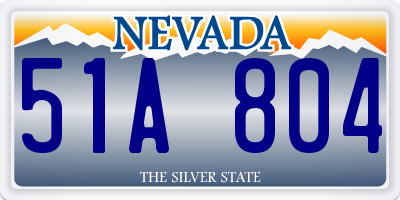 NV license plate 51A804